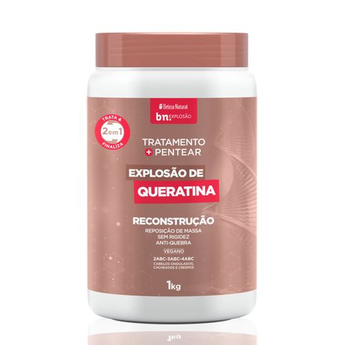 Creme de Pentear e Tratamento Explosão de Queratina 2 em 1 1Kg | bn.Cachos